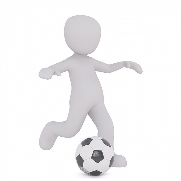figure drawing back foot to kick soccer bal