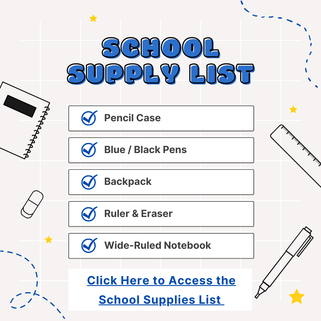 Blue Playful School Supply List Instagram Post