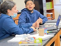 Science experiment at Farnsworth Middle School