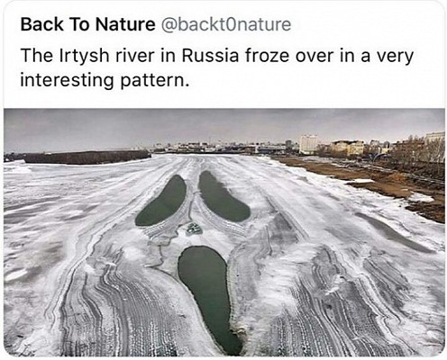 frozen river screaming face