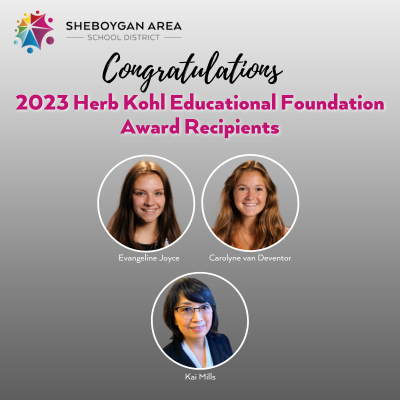 Two Students, One Staff Member Recognized as Herb Kohl Educational Foundation Award Winners