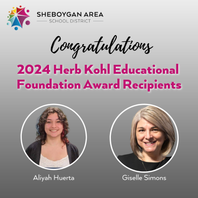 One Student, One Staff Member Recognized as Herb Kohl Educational Foundation Award Winners