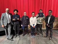 Jefferson award recipients with Principal True Vang and Superintendent Jacob Konrath