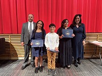Sheridan award recipients with Principal Amy Buffington and Superintendent Jacob Konrath