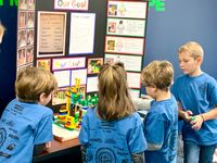 Sheboygan Area School District Etude Elementary. Students at Etude Elementary looking at school projects.