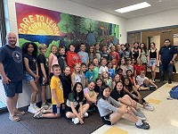 Final Mural installed at Lincoln-Erdman with student council and North High art students together.