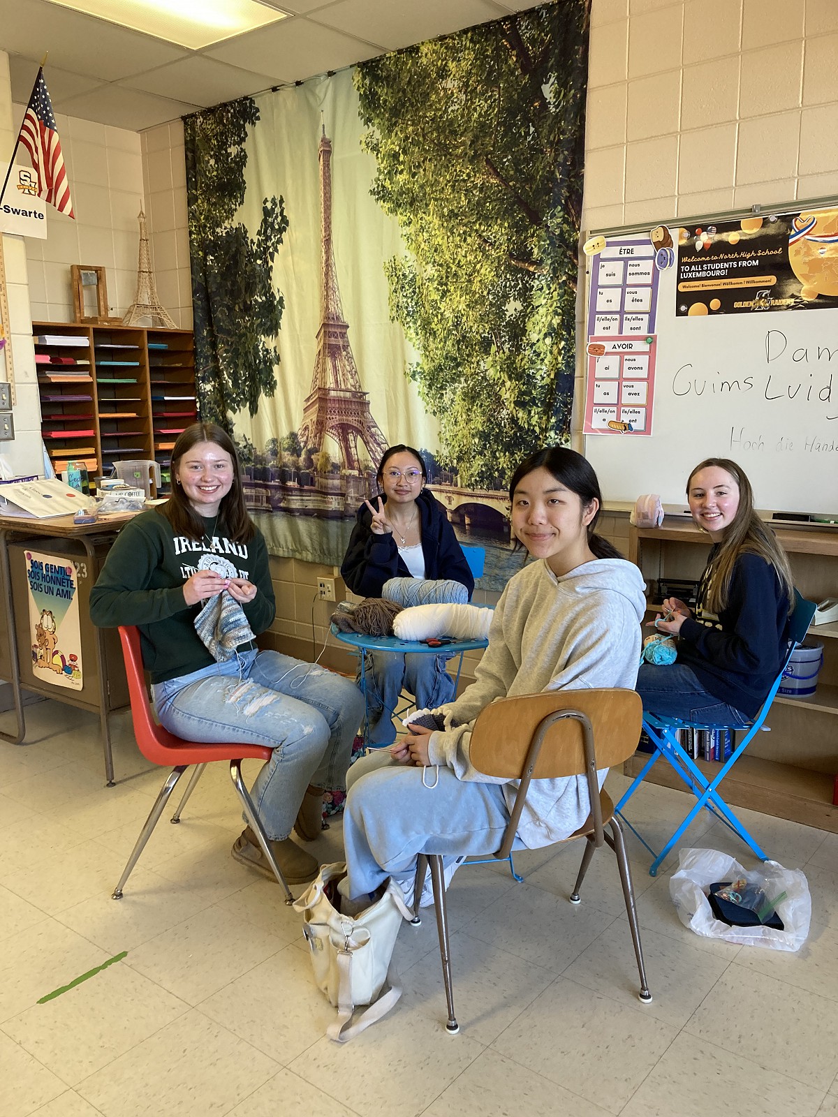 Crochet club members