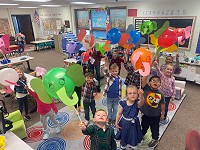 Balloon parade at Jackson Elementary School