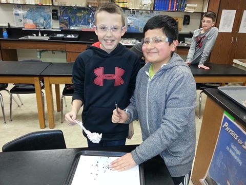 FMS students doing a science lab