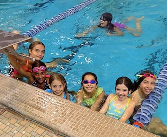 Swimming at camp indoor pool campus kids nj
