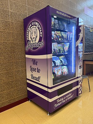 New Book Vending Machine at Jefferson Elementary School.