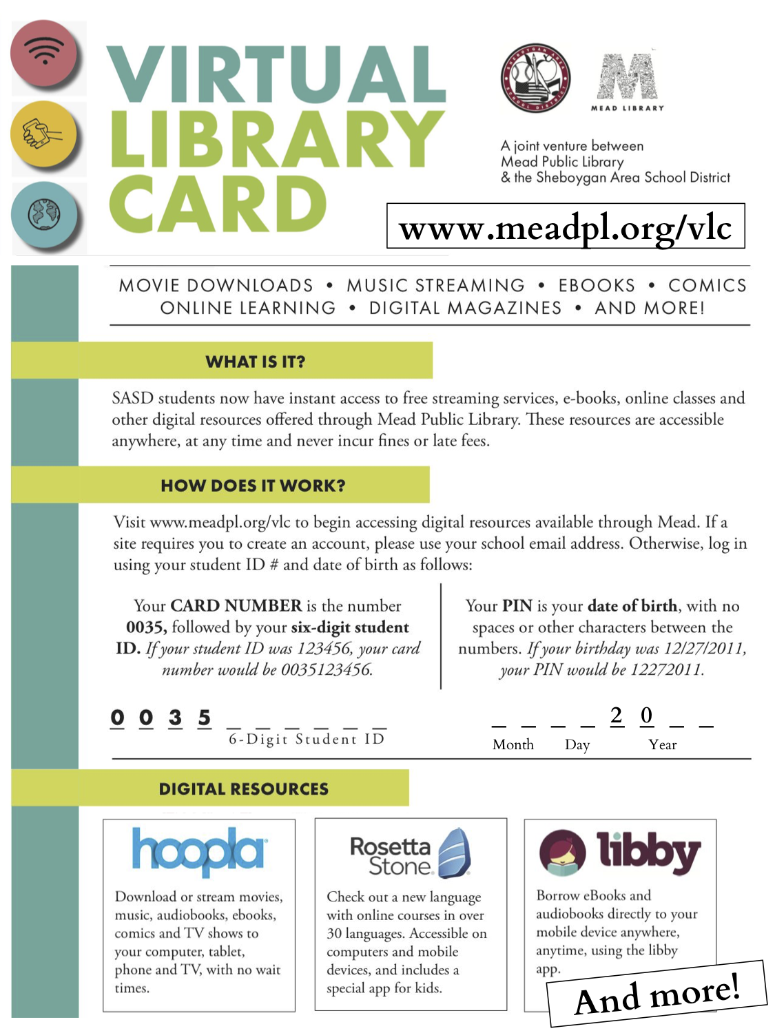 Virtual Library Card 1 page flyer