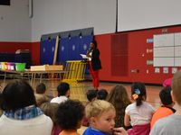 Sheboygan Area School District Wilson Elementary School. Students at Wilson Elementary School listening to a presentation.