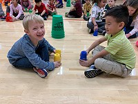 Sheboygan Area School District Wilson Elementary School. Wilson Elementary School students participating in an activity in the gym.